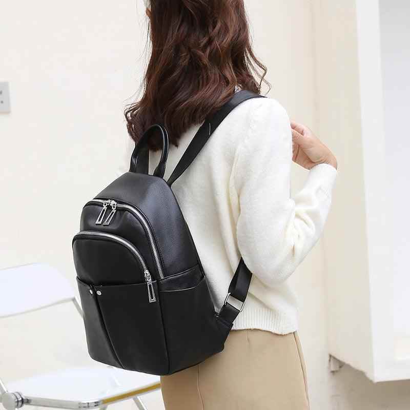 GZ259 Leather Cool Backpack - Soft Large Capacity School Bags for Teenage Girls - Touchy Style