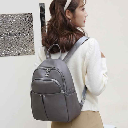 GZ259 Leather Cool Backpack - Soft Large Capacity School Bags for Teenage Girls - Touchy Style