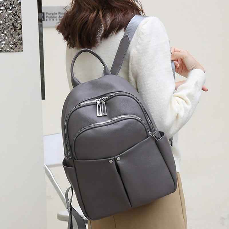 GZ259 Leather Cool Backpack - Soft Large Capacity School Bags for Teenage Girls - Touchy Style .