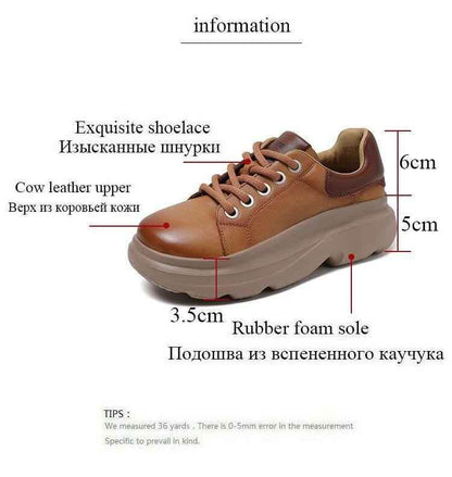 Handmade Genuine Leather Sneakers - Women&