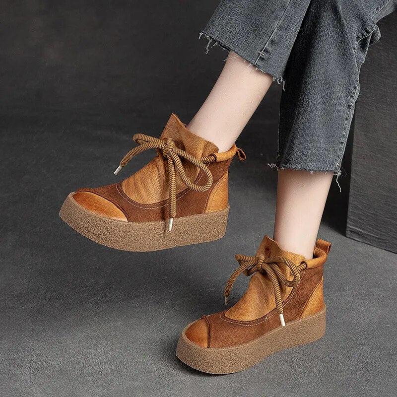 Handmade Leather Chelsea Ankle Boots for Women: AMV1218 Casual Shoes - Touchy Style .