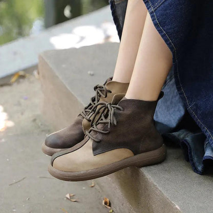 Handmade Soft Leather Ankle Boots Flats for Women - TF121 Casual Shoes - Touchy Style .