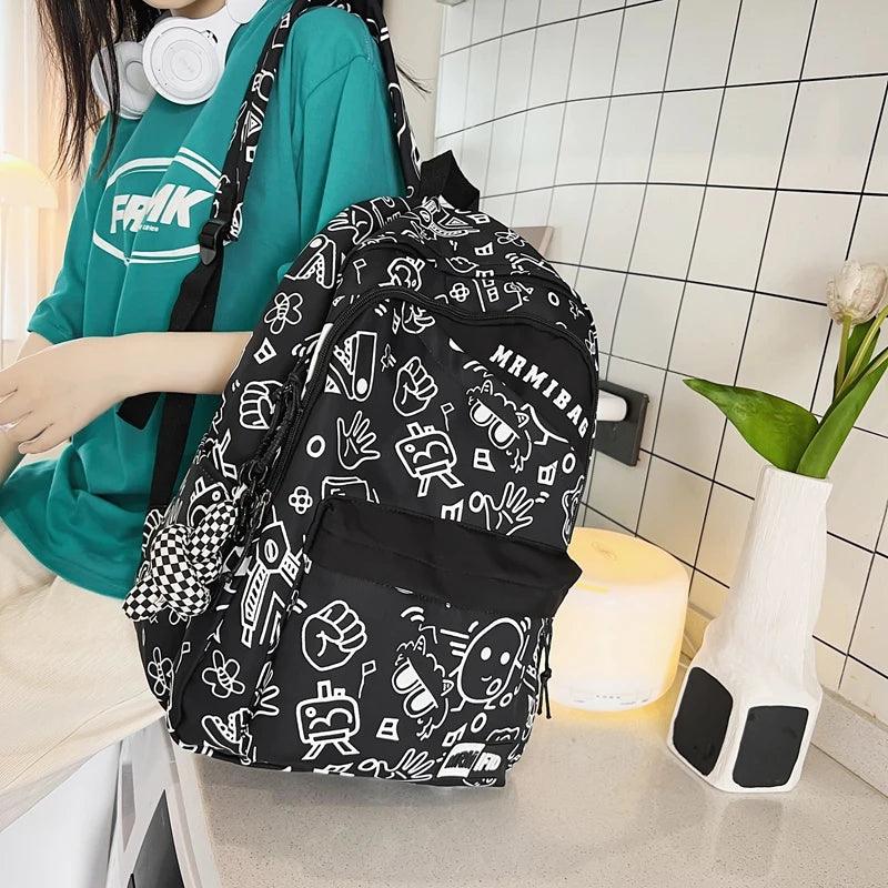 HBCB951 Cool Backpack - Graffiti Design Bookbag for Teens - Touchy Style