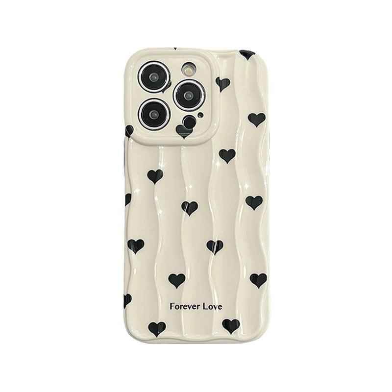 Heart Dot Flowers Water Ripple Cute Phone Cases for iPhone 11, 12, 13, 14, 15 Pro Max - Touchy Style .