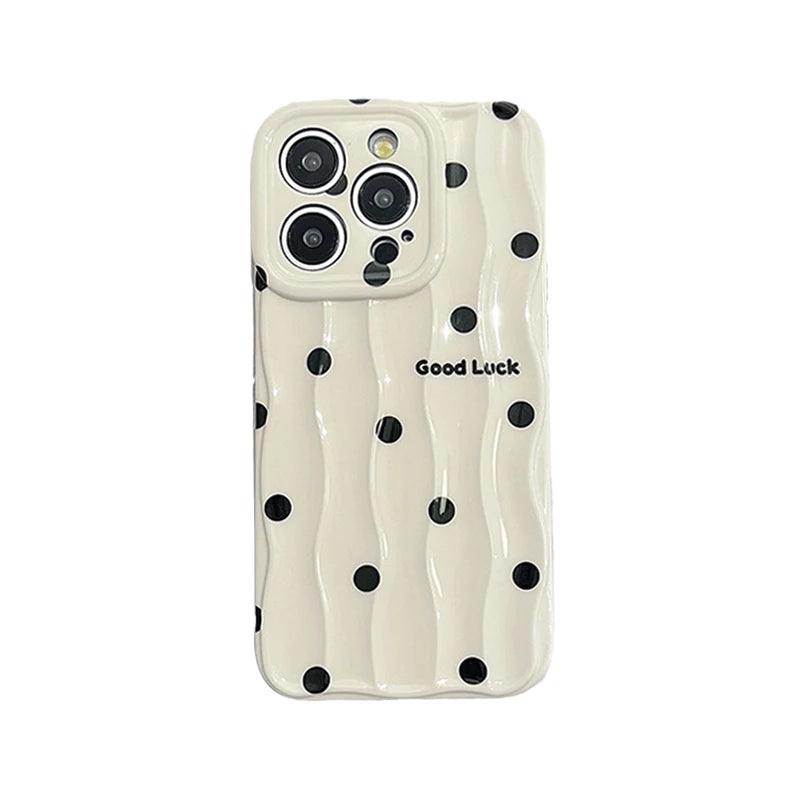 Heart Dot Flowers Water Ripple Cute Phone Cases for iPhone 11, 12, 13, 14, 15 Pro Max - Touchy Style .