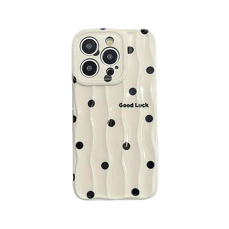 Heart Dot Flowers Water Ripple Cute Phone Cases for iPhone 11, 12, 13, 14, 15 Pro Max - Touchy Style