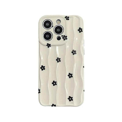 Heart Dot Flowers Water Ripple Cute Phone Cases for iPhone 11, 12, 13, 14, 15 Pro Max - Touchy Style
