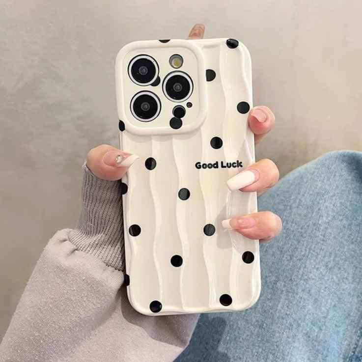 Heart Dot Flowers Water Ripple Cute Phone Cases for iPhone 11, 12, 13, 14, 15 Pro Max - Touchy Style