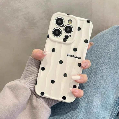 Heart Dot Flowers Water Ripple Cute Phone Cases for iPhone 11, 12, 13, 14, 15 Pro Max - Touchy Style .