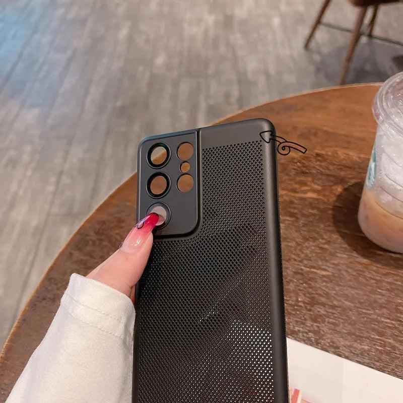 Heat Dissipation Breathe Cute Phone Case for Galaxy S20, S21 FE, S22 Plus, S23 Ultra, and Note 10, 20 - Touchy Style