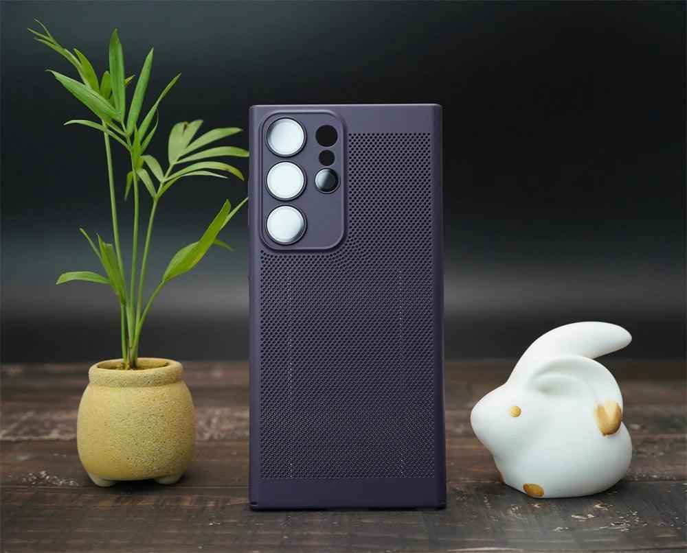 Heat Dissipation Breathe Cute Phone Case for Galaxy S20, S21 FE, S22 Plus, S23 Ultra, and Note 10, 20 - Touchy Style .