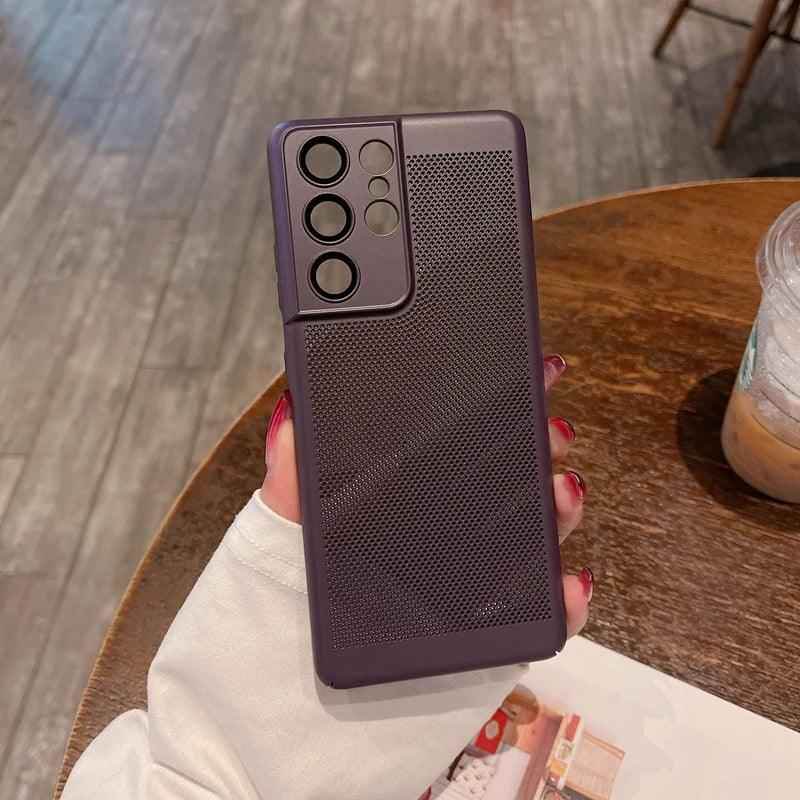 Heat Dissipation Breathe Cute Phone Case for Galaxy S20, S21 FE, S22 Plus, S23 Ultra, and Note 10, 20 - Touchy Style