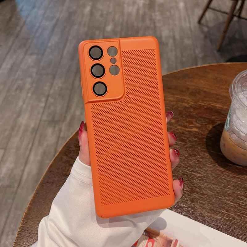 Heat Dissipation Breathe Cute Phone Case for Galaxy S20, S21 FE, S22 Plus, S23 Ultra, and Note 10, 20 - Touchy Style