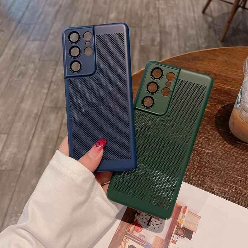 Heat Dissipation Breathe Cute Phone Case for Galaxy S20, S21 FE, S22 Plus, S23 Ultra, and Note 10, 20 - Touchy Style