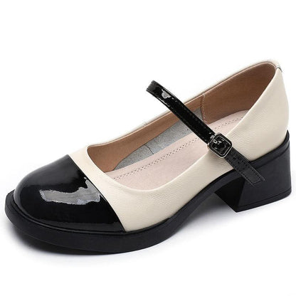 High Heel Leather Loafers in Mixed Colors for Women: TC124 Women&