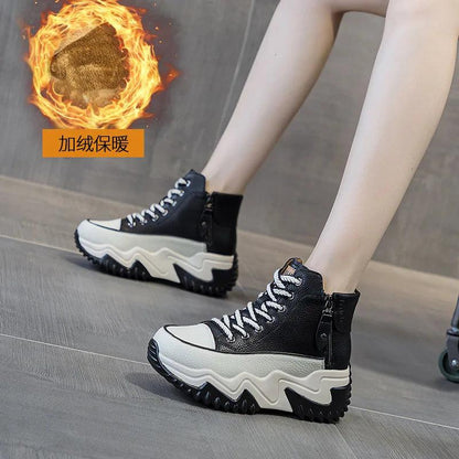 High Top Leather Boots Sneakers: M2511 Women&