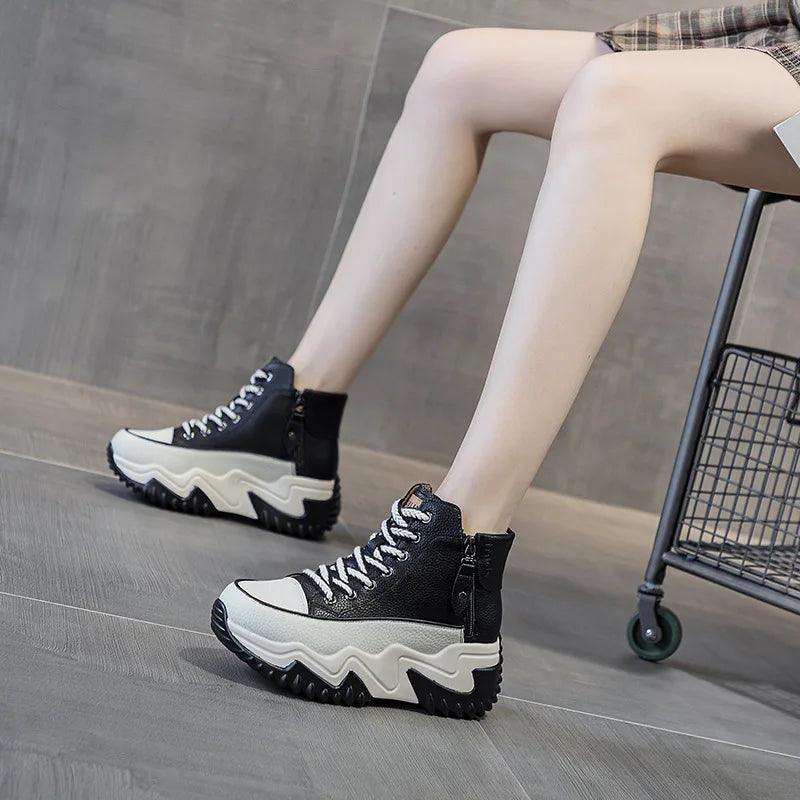 High Top Leather Boots Sneakers: M2511 Women&