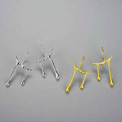 Honey Drops Asymmetric Charm Jewelry Set (LFJS0068) with 925 Sterling Silver Earrings and Rings - Touchy Style