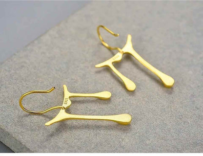 Honey Drops Asymmetric Charm Jewelry Set (LFJS0068) with 925 Sterling Silver Earrings and Rings - Touchy Style