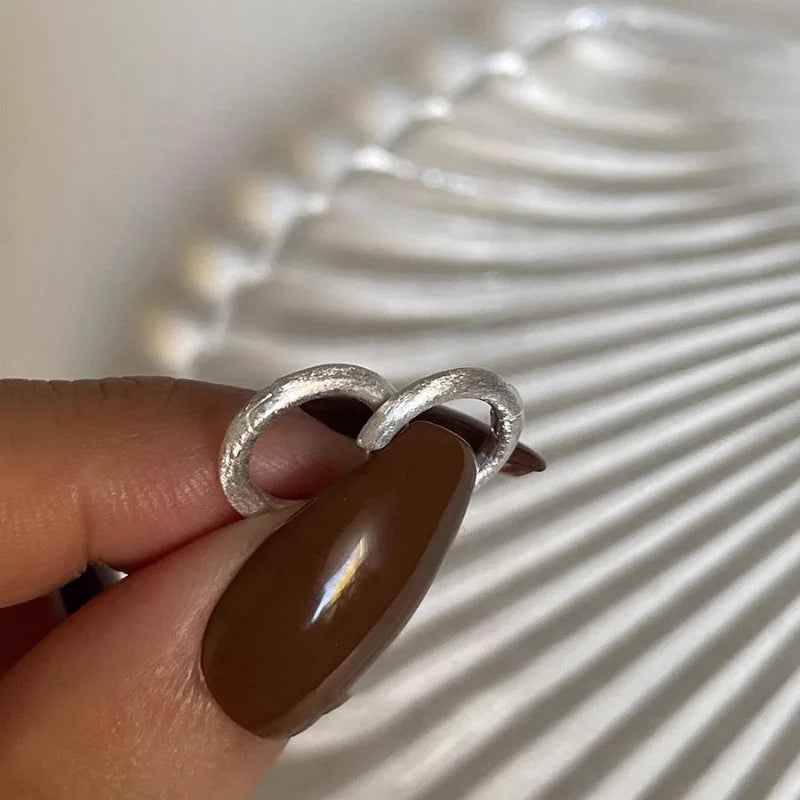 Hoop Earrings Charm Jewelry - Geometric Circle Matte - Simple Design - TSJ83 - Touchy Style