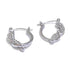 Hoop Earrings Charm Jewelry - Stainless Steel, Cubic Zirconia - Twisted Hollow - TSJ32 - Touchy Style
