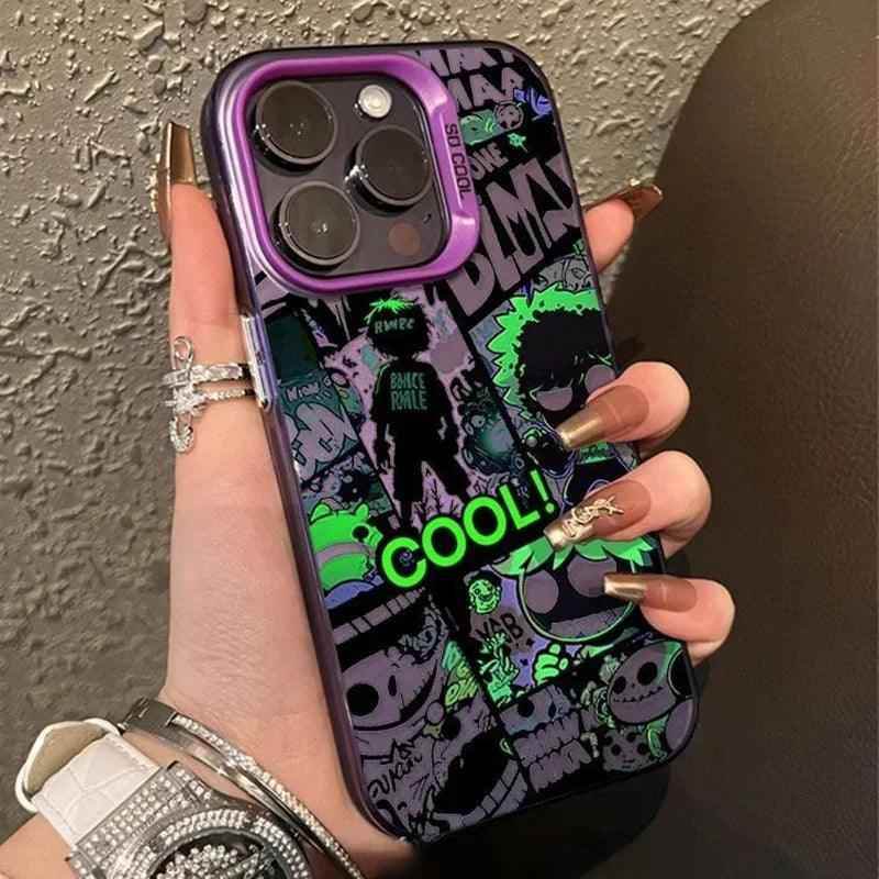 Human Skeleton Pattern Cute Phone Case for iPhone 15, 14 Pro Max, 13, 12, 11, XR, XS, X, and Mini - Touchy Style .