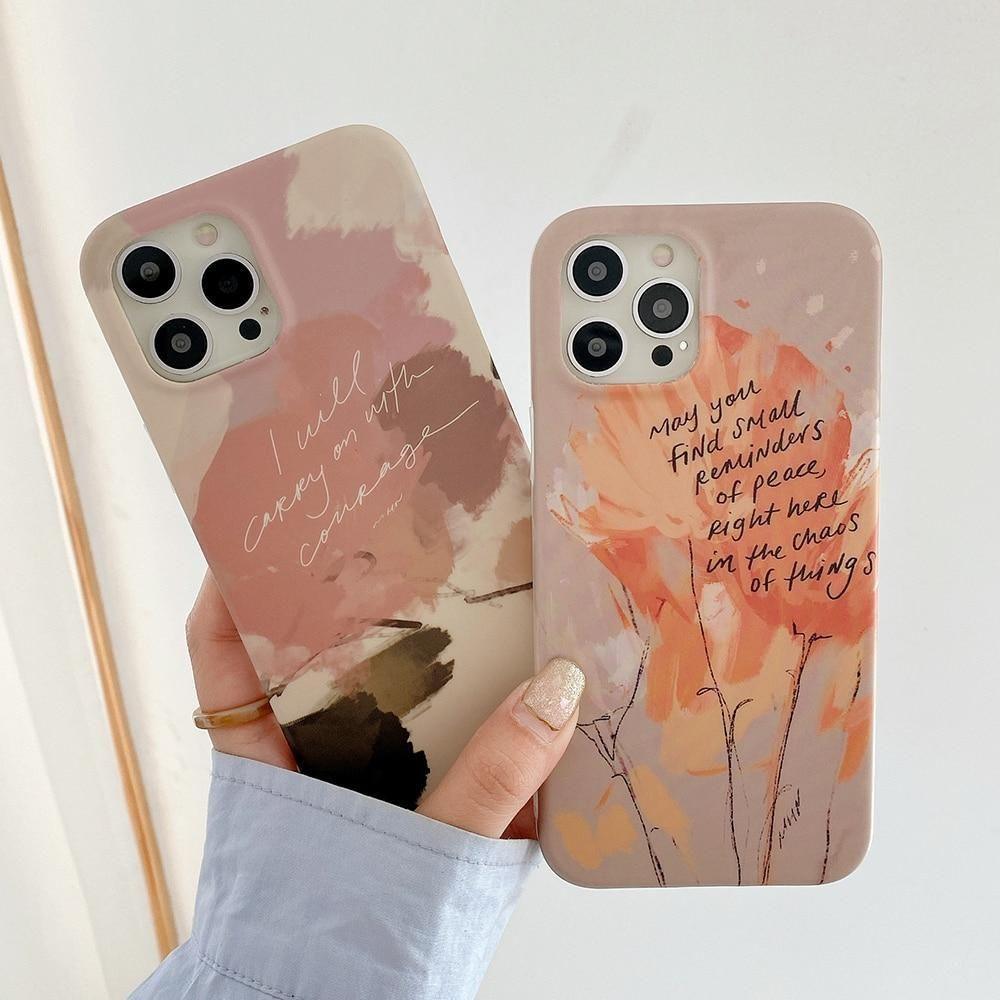 iPhone Cute Phone Cases For iPhone 12 13 Pro Max 11 Pro Max XS Max XR X 8 7 Plus Abstract Art Watercolor - Touchy Style .