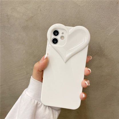iPhone Cute Phone Cases Korean Heart Girly Clear Case For iPhone 12 11 13 Pro Max X XR XS Max 7 8 Plus SE 2020 Mini - Touchy Style .