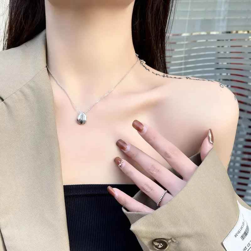 Irregular Matte Geometric Pendant NecklaceCharm Jewelry NCJOI02 - Touchy Style .