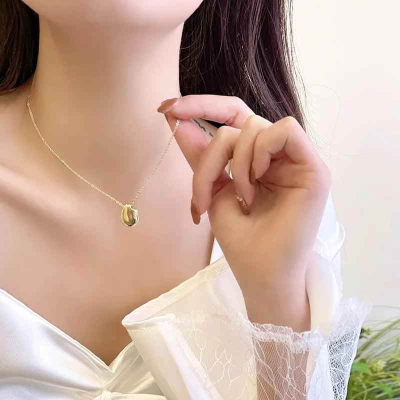 Irregular Matte Geometric Pendant NecklaceCharm Jewelry NCJOI02 - Touchy Style .