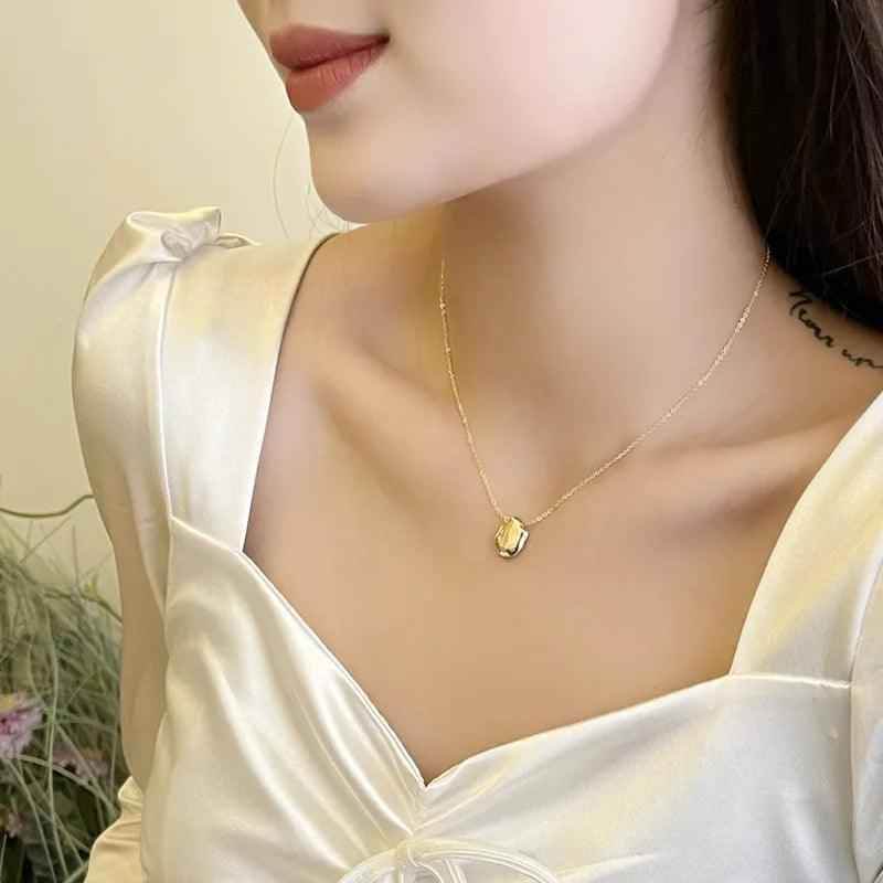 Irregular Matte Geometric Pendant NecklaceCharm Jewelry NCJOI02 - Touchy Style
