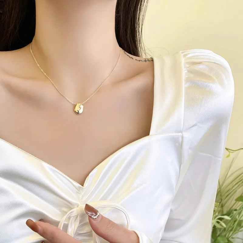 Irregular Matte Geometric Pendant NecklaceCharm Jewelry NCJOI02 - Touchy Style .