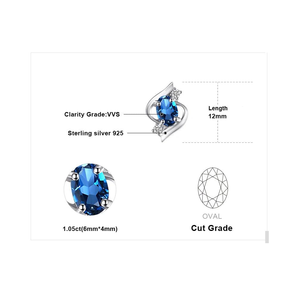 JAECJ514 Stud Earring Charm Jewelry - London Blue Topaz, 925 Sterling Silver - Touchy Style
