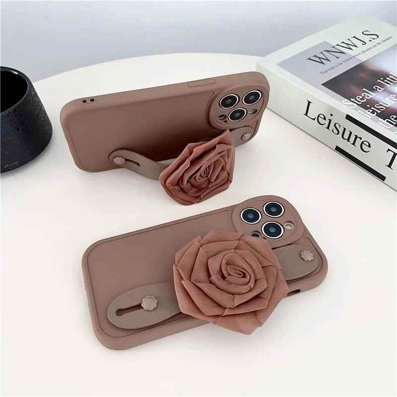 JBCPC1021 Cute Phone Case for Galaxy S23 Ultra, A54, A14, A24, A34, 53, 52, M54, M14, M34, S22, S21 FE, or S20 Plus - 3D Rose Hand Band - Touchy Style