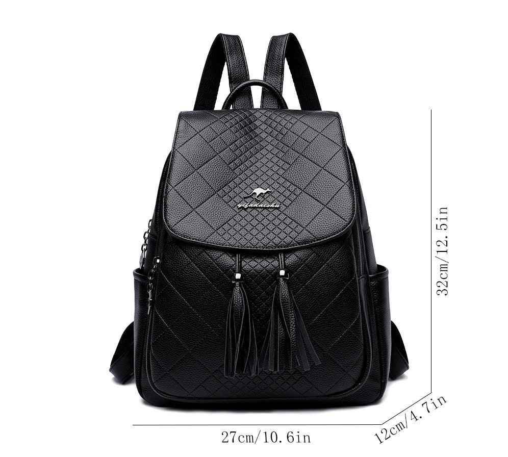 Large black leather backpack womens new arrivals