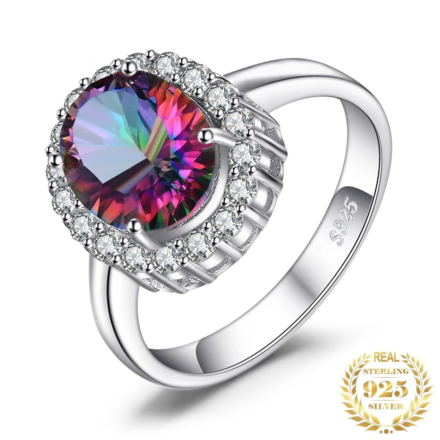 JPARCJ531 Finger Ring Charm Jewelry - Mystic Rainbow Quartz 925 Sterling Silver - Touchy Style