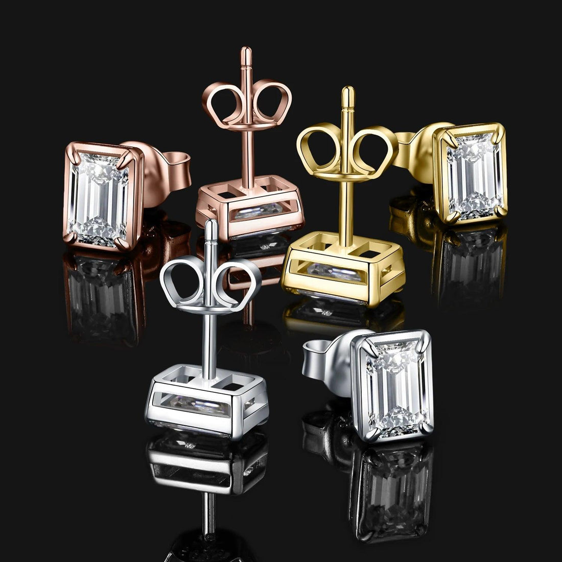 JPCJ233 Stud Earrings Charm Jewelry - 925 Sterling Silver Moissanite D Color - Touchy Style