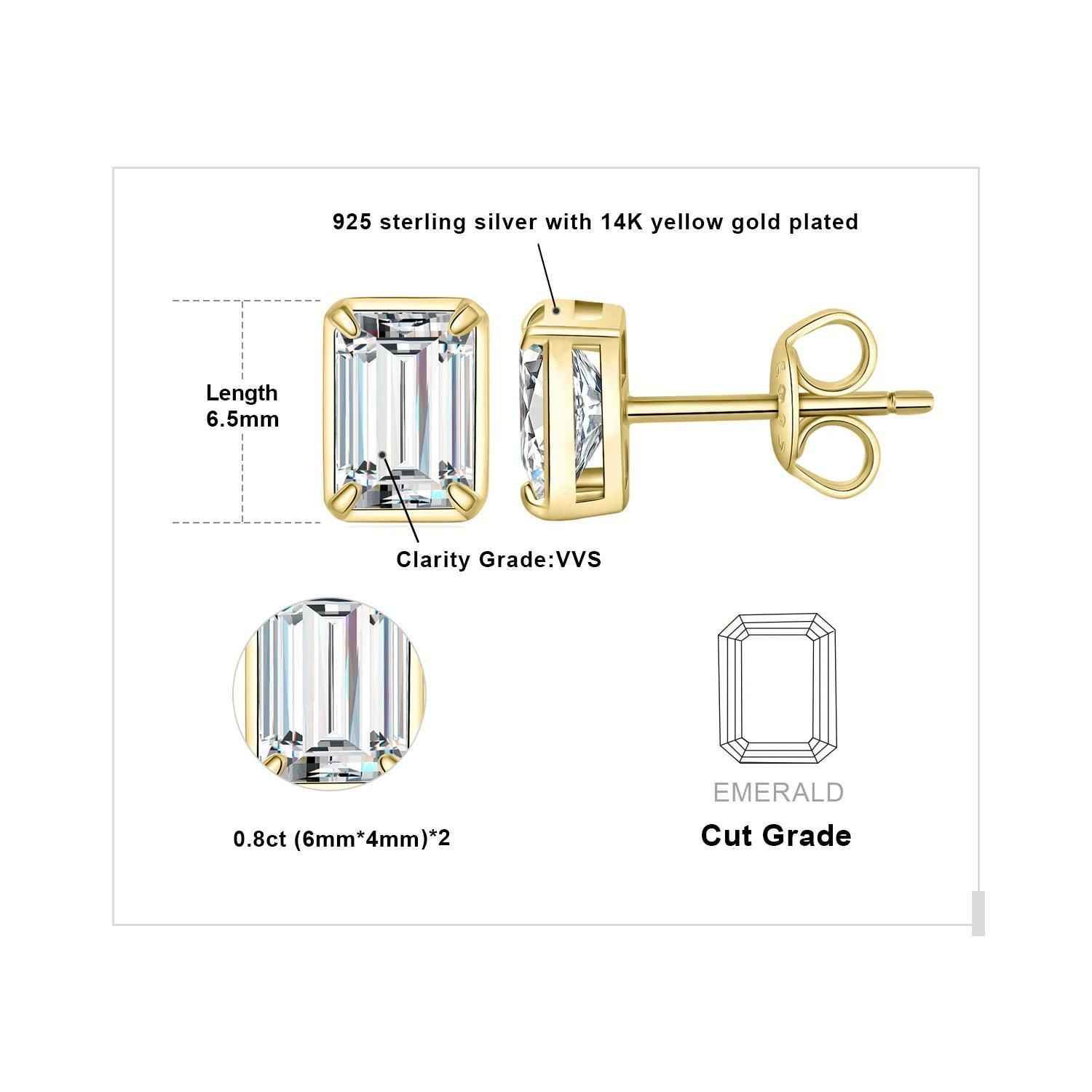 JPCJ233 Stud Earrings Charm Jewelry - 925 Sterling Silver Moissanite D Color - Touchy Style