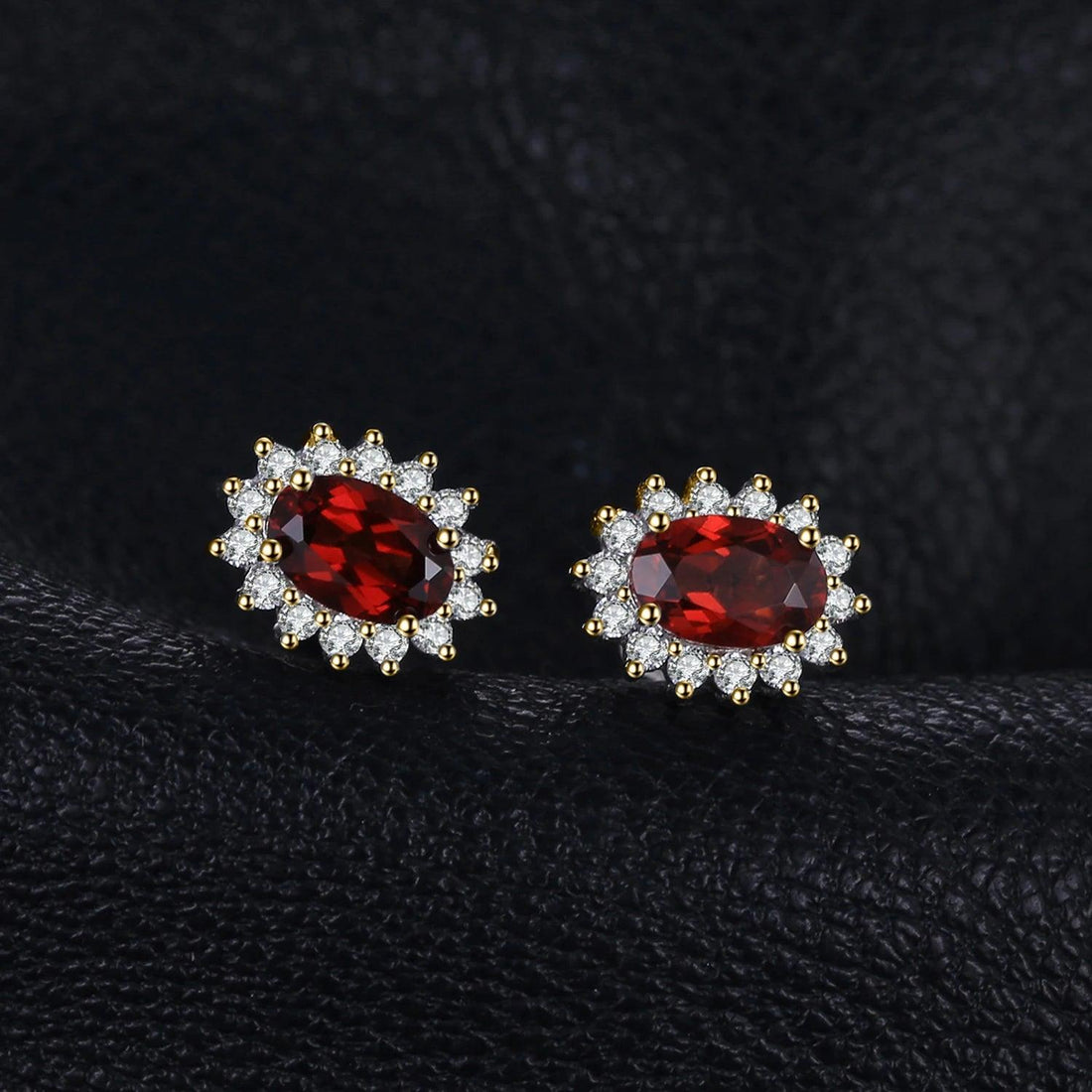 JPECJ258 Stud Earrings Charm Jewelry - Created Sapphire Ruby 925 Sterling Silver - Touchy Style
