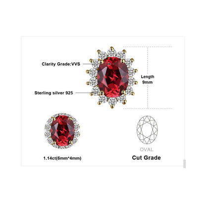 JPECJ258 Stud Earrings Charm Jewelry - Created Sapphire Ruby 925 Sterling Silver - Touchy Style