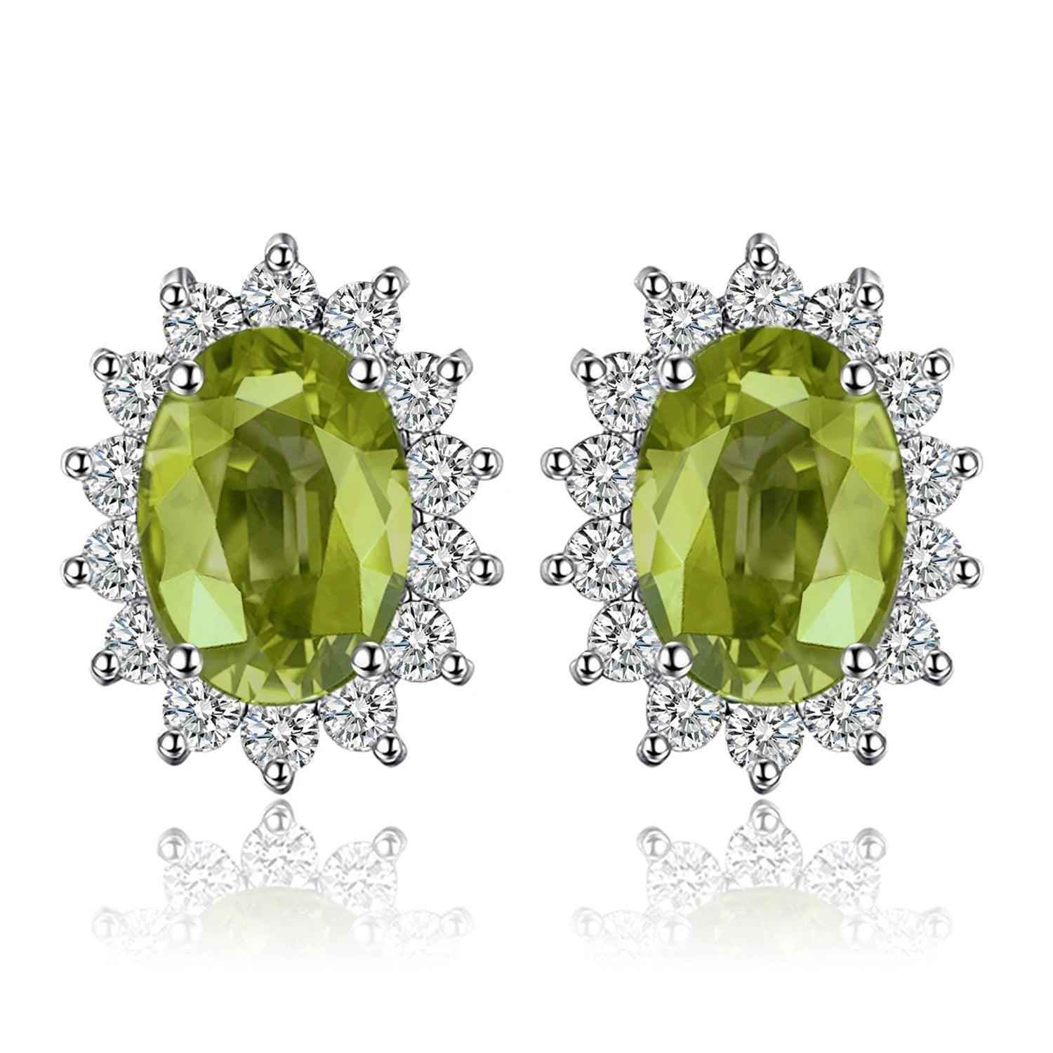 JPECJ258 Stud Earrings Charm Jewelry - Created Sapphire Ruby 925 Sterling Silver - Touchy Style
