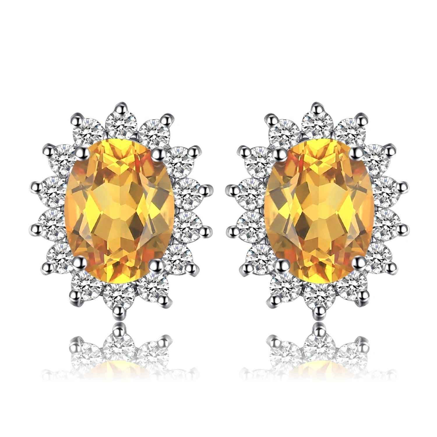 JPECJ258 Stud Earrings Charm Jewelry - Created Sapphire Ruby 925 Sterling Silver - Touchy Style