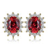 JPECJ258 Stud Earrings Charm Jewelry - Created Sapphire Ruby 925 Sterling Silver - Touchy Style