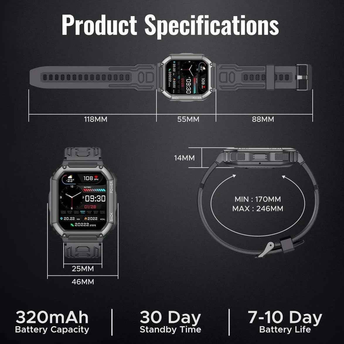 K55 Smartwatch: The Smartwatch for Men Who Want It All - Touchy Style