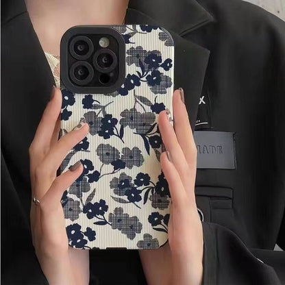 Korea Style Cute Floral Phone Cases for iPhone 14, 13, 12, 11, Pro Max, X, XS Max, XR, Plus - Touchy Style .