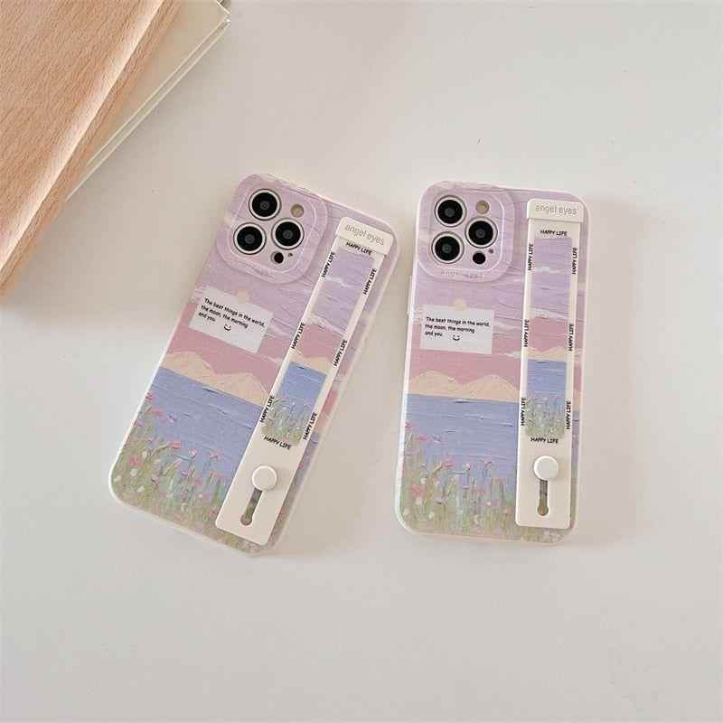 Landscape Painting Cute Phone Cases for iPhone 13, 14 Pro, 12, 11, XS Max, X, XR, 7, 8 Plus - Touchy Style .