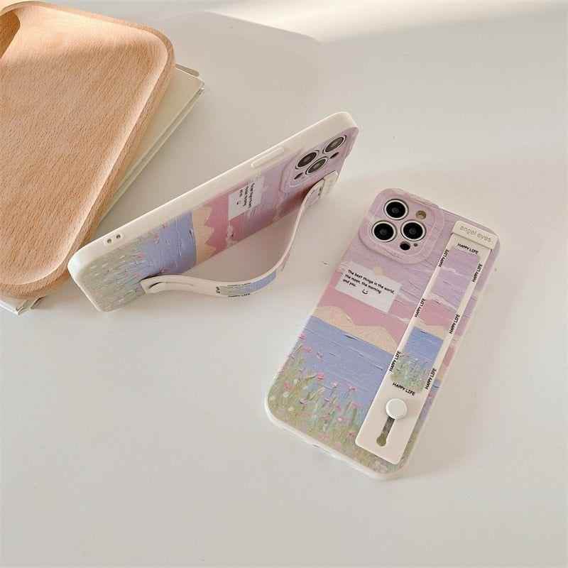 Landscape Painting Cute Phone Cases for iPhone 13, 14 Pro, 12, 11, XS Max, X, XR, 7, 8 Plus - Touchy Style .