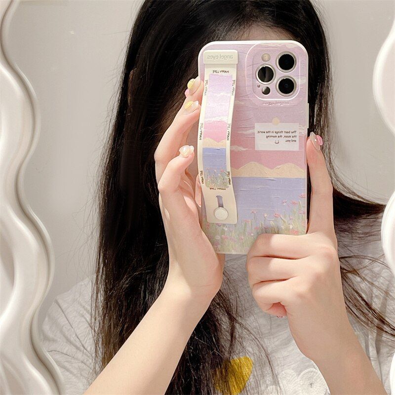 Landscape Painting Cute Phone Cases for iPhone 13, 14 Pro, 12, 11, XS Max, X, XR, 7, 8 Plus - Touchy Style .