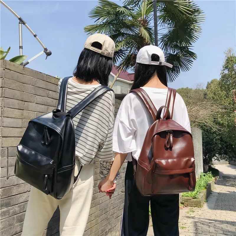 Large Capacity Leather School Bags - Teenager Cool Backpack WV1248 - Touchy Style