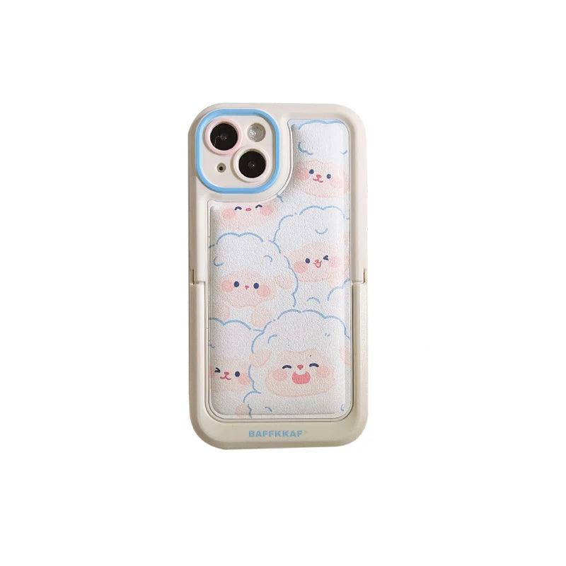 Leather ACPC243 Cute Phone Case For iPhone 15, 14, 13, 12, and 11 Pro Max - Cartoon Sheep - Touchy Style .